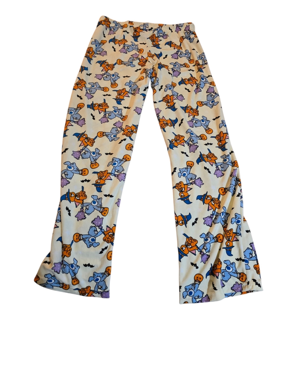 Care Bears Cream Halloween Pajama Pants with Orange, Blue & Purple size medium